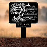 Personalized Memorial Stake Metal, Tree Of Life Memorial Stake, In Loving Memorial, Remembrance Stake, Sympathy Gift, Outdoor Grave Marker