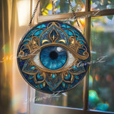 Mystic Eye Suncatcher: Blue Evil Eye Glass Window Hanging