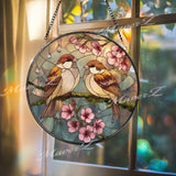 Mystic Owl Stained Glass Suncatcher: Moonlit Window Decor