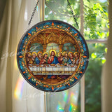 The Last Supper Suncatcher: Christian Religious Window Decor