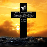Personalized Memorial Cross Metal, Rest in Peace And Love, Loss of Loved One Condolence Gift, Custom Memorial Symbols on Cross Stakes