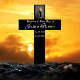 Personalized Memorial Cross Metal Sign, Forever in Our Hearts Grave Marker, Personalized Photo Grave Marker, Cross Grave Marker With Photo