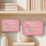 Pink Book Tracker Sign, Custom Reading Goal Counter, Personalized Library Decor, Book Lover Gift, Reading Progress Display