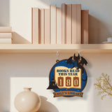 Fantasy Dragon Books Read Tracker Sign, Personalized Wooden Library Reading Counter, Custom Book Lover Gift, Magical Home Decor