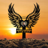 Angel Wings Memorial Stake, Custom Photo Heart Garden Marker, Personalized Grave Decoration, Sympathy Gift, Remembrance Sign