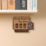 Personalized Books Read Tracker with Cat and Book, Books Read This Year Counter, Book Lover Gift, Book Tracker, Bookshelf Decor, Book End