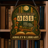 Books Read Tracker With Cat and Books, Books Read This Year, Bookish Decor, Bookshelf Counter, Reader Gift, Birthday Gift for Book Lover