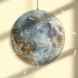 Full Moon Acrylic Suncatcher, Realistic Lunar Window Decor, Celestial Stained Glass Style Moon Art Gift for Astronomy Lover Home