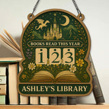 Dragon Castle Books Read Tracker Sign, Fantasy Wooden Library Reading Counter, Personalized Book Lover Gift, Enchanted Reading Decor