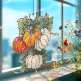 Pumpkin Patch Acrylic Suncatcher, Stained Glass Style Fall Harvest Window Hanging, Autumn Pumpkin Home Decor, Thanksgiving Gift