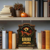Books Read This Year Tracker - Black Dragon Castle Reading Sign, Gothic Fantasy Wooden Library Counter, Personalized Book Lover Gift