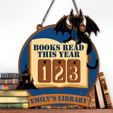 Dragon Book Tracker Sign, Fantasy Reading Counter, Castle Library Decor, Custom Name Book Lover Gift, Medieval Reading Goal