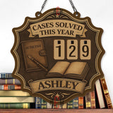 Cases Solved This Year Tracker - Detective Theme Wooden Sign, Mystery Lover Gift, Personalized Investigator Counter, Sherlock Office Decor