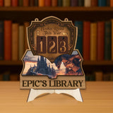 Fantasy Book Tracker Sign, Epic Reading Counter, Dragon Castle Decor, Custom Name Library Sign, Fantasy Book Lover Gift