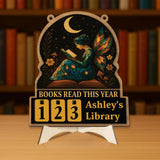 Fairy Book Tracker Sign, Moonlight Reading Counter, Fantasy Library Decor, Custom Name Book Lover Gift, Magical Reading Goal,Gift Book Lover