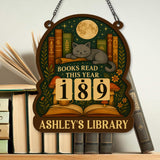 Books Read Tracker With Cat, Books Read This Year, Bookish Decor, Bookshelf Counter, Reader Gift, Birthday Gift for Book Lover, Cat Lover
