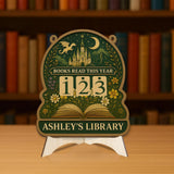 Dragon Castle Books Read Tracker Sign, Fantasy Wooden Library Reading Counter, Personalized Book Lover Gift, Enchanted Reading Decor