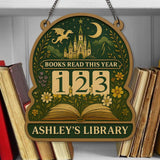 Dragon Castle Books Read Tracker Sign, Fantasy Wooden Library Reading Counter, Personalized Book Lover Gift, Enchanted Reading Decor