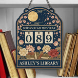 Personalized Wooden Book Tracker Sign, Books Read This Year Counter, Custom Library Reading Tracker, Gift for Book Readers