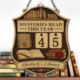 Mysteries Read This Year Tracker - Detective Library Sign, Wooden Mystery Book Counter, Personalized Reading Gift, Cozy Sleuth Decor