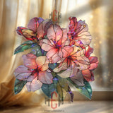 Acrylic Azalea Flower Suncatcher, Pink Floral Window Decor, Stained Glass Style Hanging Art, Spring Garden Gift, Bright Home Decoration