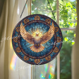 Dove Stained Glass Suncatcher, Holy Spirit Window Art, Peace Bird Sun Catcher, Christian Glass Decor, Religious Gift, Spiritual Home