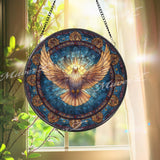 Dove Stained Glass Suncatcher, Holy Spirit Window Art, Peace Bird Sun Catcher, Christian Glass Decor, Religious Gift, Spiritual Home