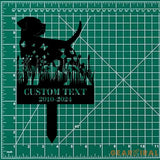 In Loving Memory Dog Stake - Name and Year Metal Sign - Personalized Monogram Dog Shape Metal Stake - Pet Loss Gift