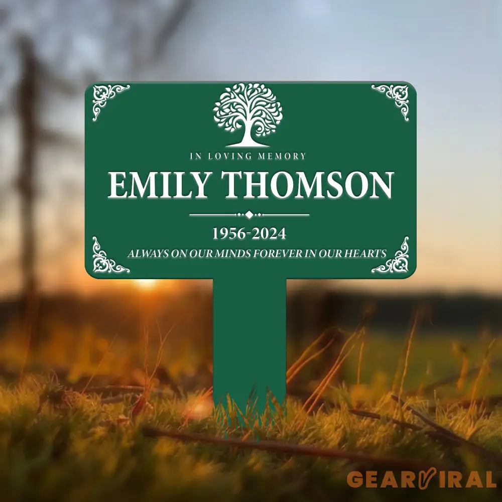 In Loving Memory Grave Marker – Personalized Outdoor Memorial Plaque with Name and Dates – Custom Memorial Plaque for
