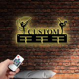 irl Gymnastics Medal Hanger with Led Light Personalized Name Metal Sign Gymnast Medal Holder Monogram Gymnast Medal