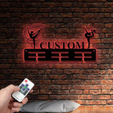 irl Gymnastics Medal Hanger with Led Light Personalized Name Metal Sign Gymnast Medal Holder Monogram Gymnast Medal