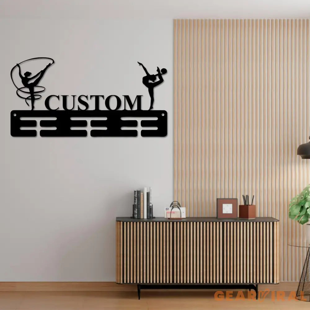 irl Gymnastics Medal Hanger with Led Light Personalized Name Metal Sign Gymnast Medal Holder Monogram Gymnast Medal