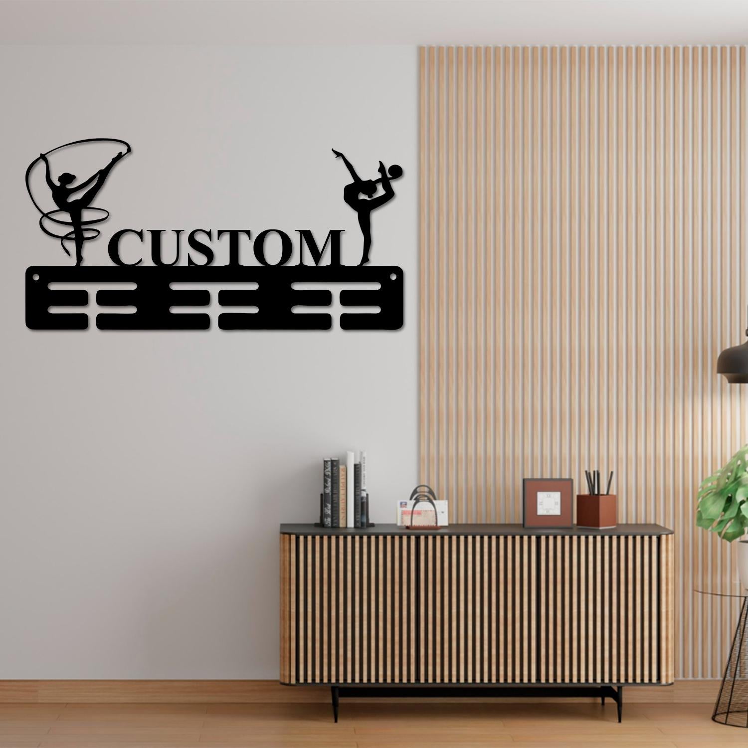 irl Gymnastics Medal Hanger with Led Light, Personalized Name Metal Sign, Gymnast Medal Holder Monogram, Gymnast Medal Display Hanging,Gifts for Gymnast
