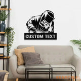 Ironworker Stick Welder Metal Sign Personalized Ironworker Name Led Metal Sign Outdoor Door Decor Stick Welder Wall Art