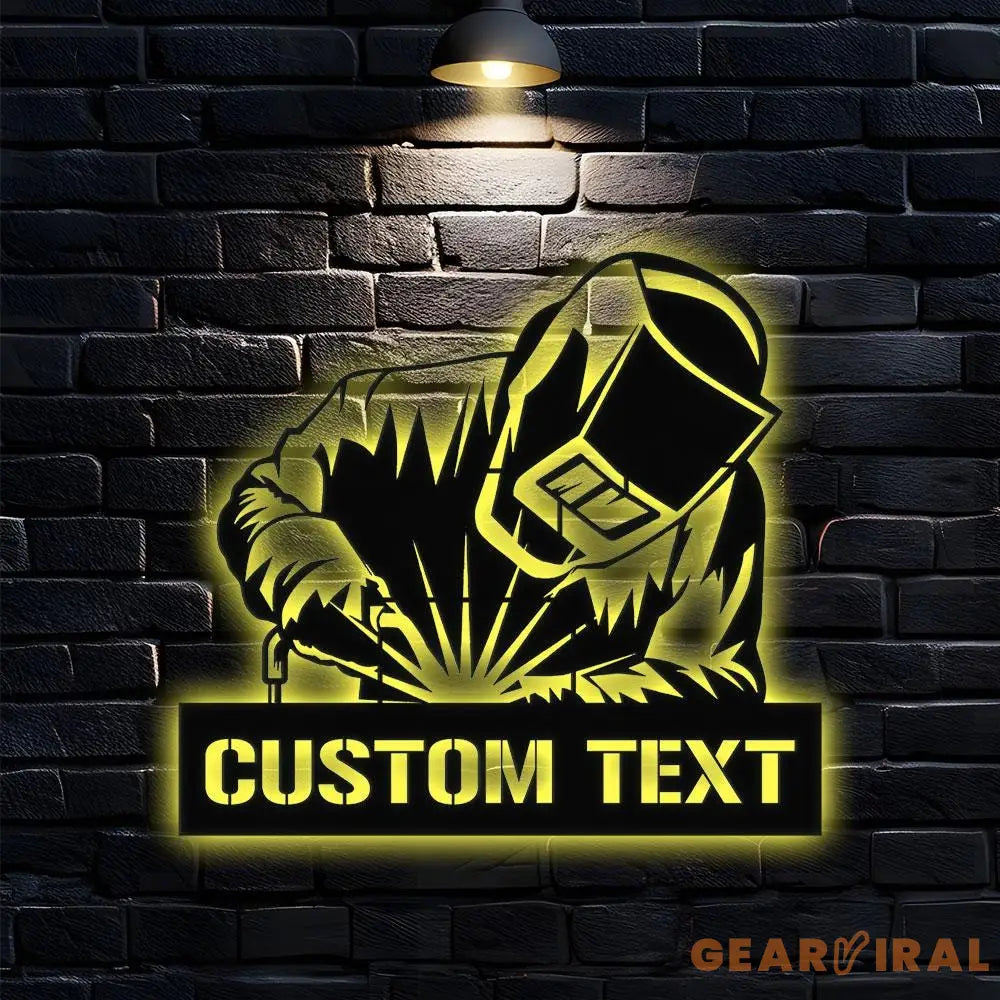 Ironworker Stick Welder Metal Sign Personalized Ironworker Name Led Metal Sign Outdoor Door Decor Stick Welder Wall Art