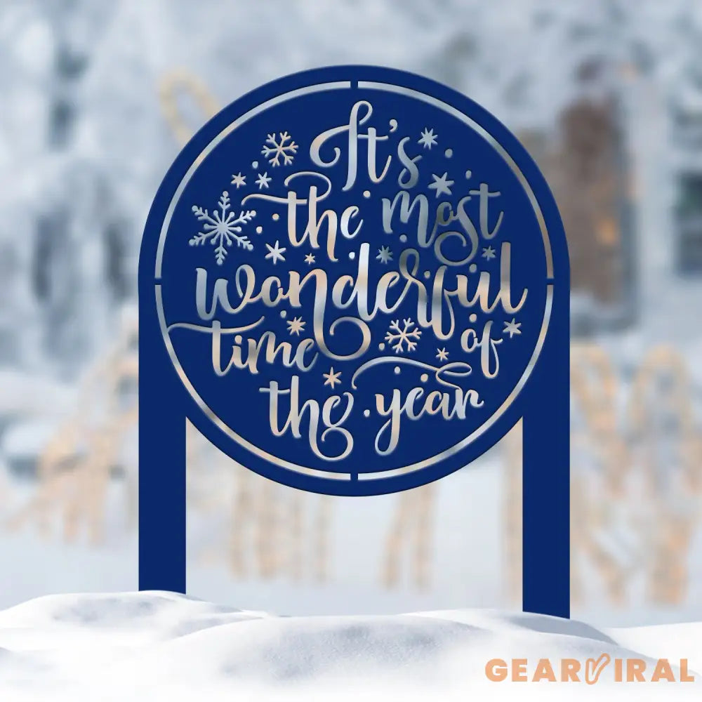 It’s The Most Wonderful Time Of The Year Metal Stake Outdoor Christmas Decor Holiday Decor Merry Christmas Sign Outdoor