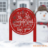 It’s The Most Wonderful Time Of The Year Metal Stake Outdoor Christmas Decor Holiday Decor Merry Christmas Sign Outdoor