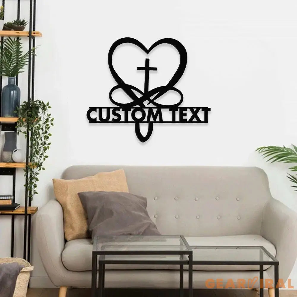 Jesus Cross Garden Sign Life Tree Metal Stake Personalized Name Yard Sign Outdoor Door Garden Decor Metal Sign