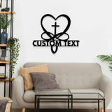 Jesus Cross Garden Sign ,  Life Tree Metal Stake, Personalized Name Yard Sign, Outdoor Door Garden Decor, Metal Sign, Housewarming