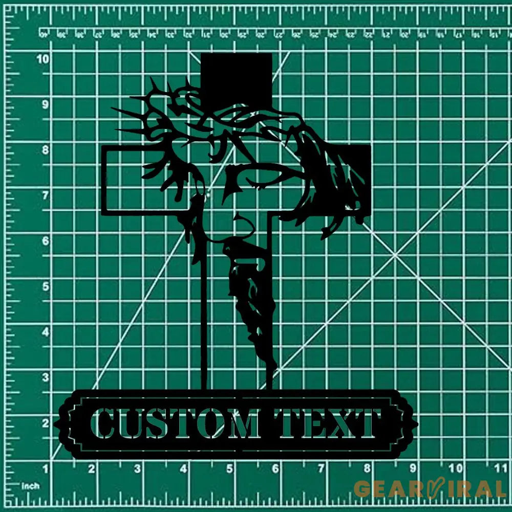 Jesus Cross Sign Christian Metal Sign Decor Personalized Christian Name Sign Outdoor Door Jesus Decor Cross Metal Sign