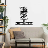 Jesus Saves All Family Est Metal Name Sign Personalized Split Letter Last Name Christian Sign Outdoor Door Hanger