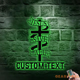 Jesus Saves All Family Est Metal Name Sign Personalized Split Letter Last Name Christian Sign Outdoor Door Hanger