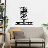 Jesus Saves All Family Est Metal Name Sign, Personalized Split Letter Last Name, Christian Sign, Outdoor Door Hanger, Housewarming Monogram