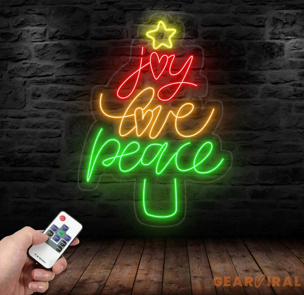 Joy Love Peace Neon Sign Merry Christmas Led Sign Christmas Neon Light Christmas Quote Wall Art Christmas Text House