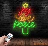 Joy Love Peace Neon Sign Merry Christmas Led Sign Christmas Neon Light Christmas Quote Wall Art Christmas Text House