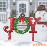 Joy Metal Yard Stake Outdoor Christmas Decor Holiday Decor Merry Christmas Sign Outdoor Christmas Decoration Patio Decor