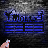 Karate Female Custom Name Medal Hanger Monogram - 12 Rungs for medals & Ribbons, Medal Display, Sports Medals, Sports Decor, Karate