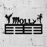 Karate Female Custom Name Medal Hanger Monogram - 12 Rungs for medals & Ribbons, Medal Display, Sports Medals, Sports Decor, Karate