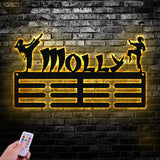 Karate Female Custom Name Medal Hanger Monogram - 12 Rungs for medals & Ribbons, Medal Display, Sports Medals, Sports Decor, Karate