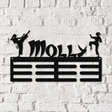 Karate Female Custom Name Medal Hanger Monogram - 12 Rungs for medals & Ribbons, Medal Display, Sports Medals, Sports Decor, Karate